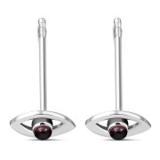 Garnet Evil Eye Sterling Silver Stud Earrings, e331st